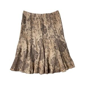 Lauren Ralph Lauren Brown and Tan Midi Skirt
